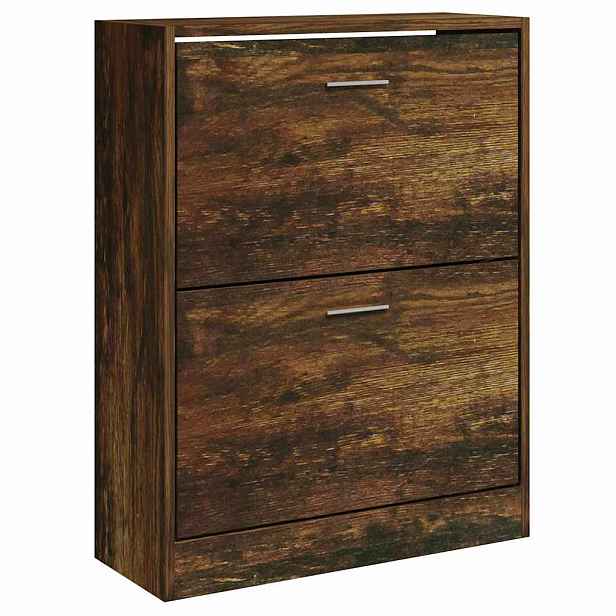 vidaXL Botník kouřový dub 63x24x81 cm kompozitní dřevo