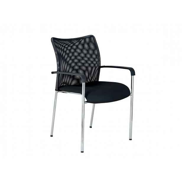 Konferenční židle TRINITY, černá - výška: 83 cm