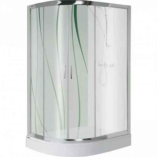 Sprchový kout půlkruhový KP4/TX5B 90/120 pravý W15 SB+BP+OBP 2EL Glass