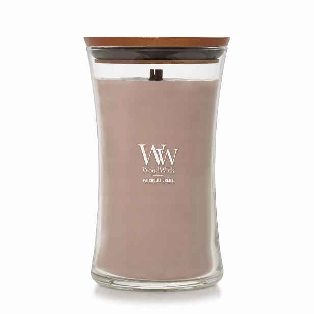 Velká vonná svíčka WoodWick Patchouli Creme
