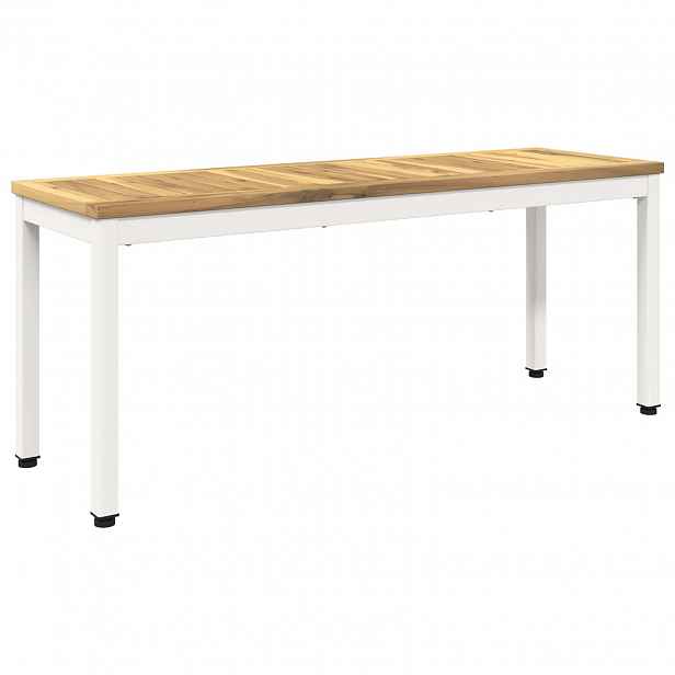 vidaXL Zahradní lavice 108,5 x 35 x 45 cm Masivní akátové dřevo Bílá