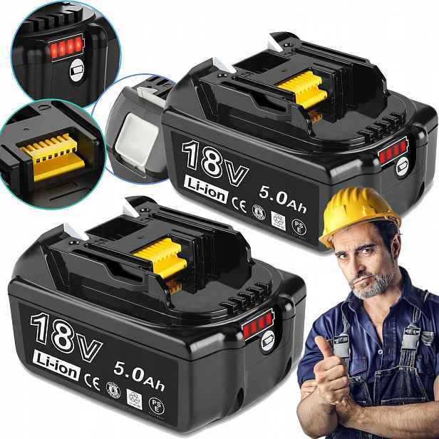 2 Ks Akumulátor Náhradní Pro Mtakita Baterie 18V 5.0 Ah BL1850 BL1860