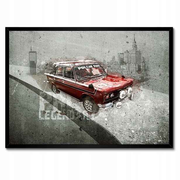 Plakáty v rámu 70x50 Červený Velký Fiat 125p