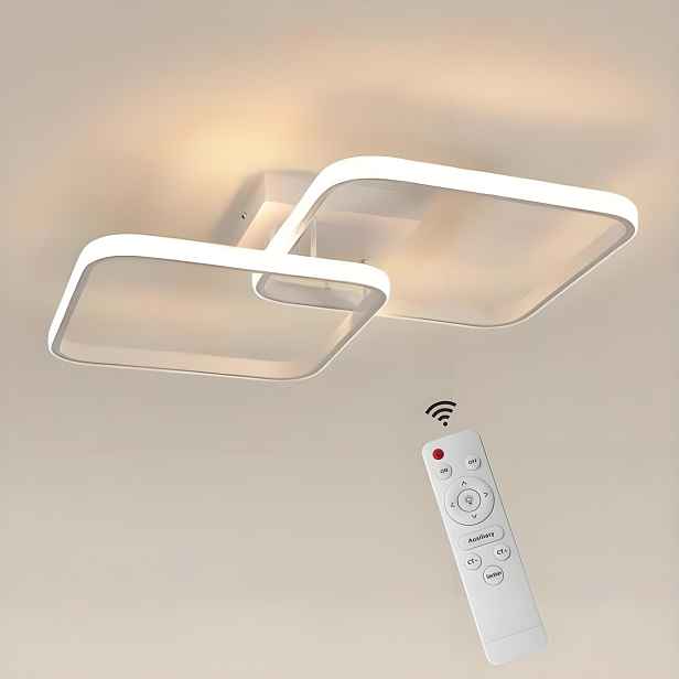 Stropní Svítidlo Moderní Lustr Čtverec Stropní Svítidlo Led 50W Do Obývacího Pokoje Dálkový Ovladač