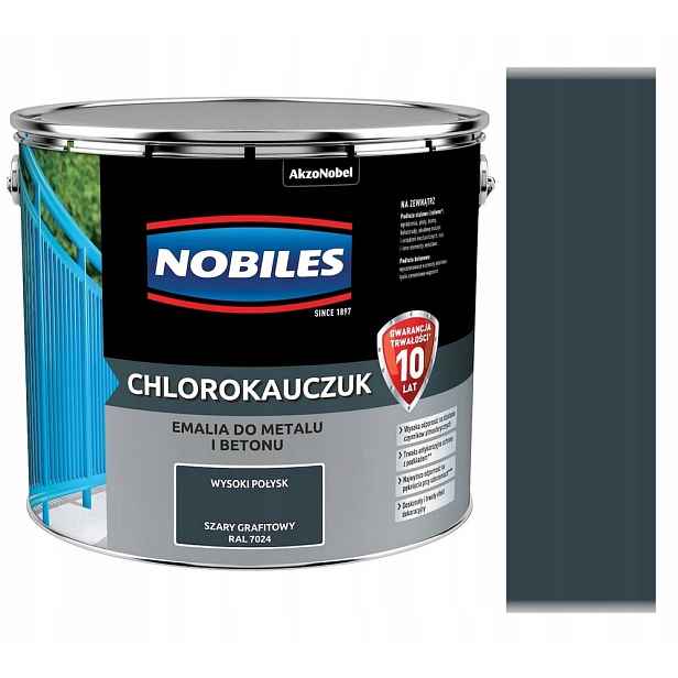 Nobiles Chlorkaučuk Smalt 10 L Šedý Grafitový 7024