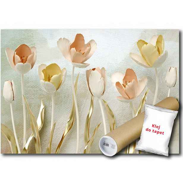 Vinylová Fototapeta Tulipán Beton Zlato 152x104