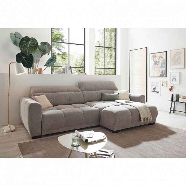 Livetastic ROHOVÁ SEDAČKA, textil, šedohnědá