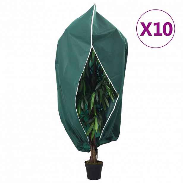 vidaXL Ochranné návleky na rostliny na zip 10 ks 70 g/m² 1 x 1,55 m