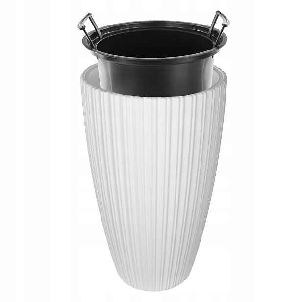 Květináč Květináč 30 cm Obal Vložka Do Květináče Plastová Bílá