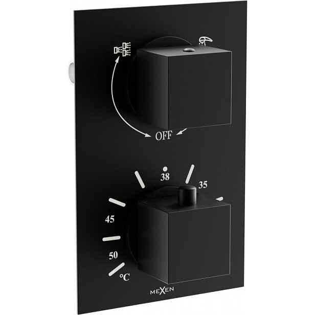 MEXEN - Cube termostatická baterie sprcha/vana 2-output černá 77502-70
