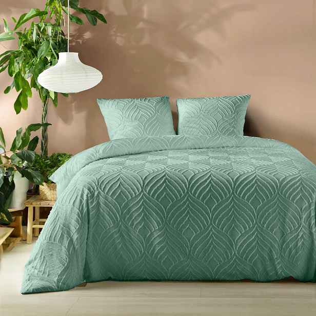 Sada Povlečení S Tuftovaným Vzorem Zelená 240 x 220 CM Elegantní