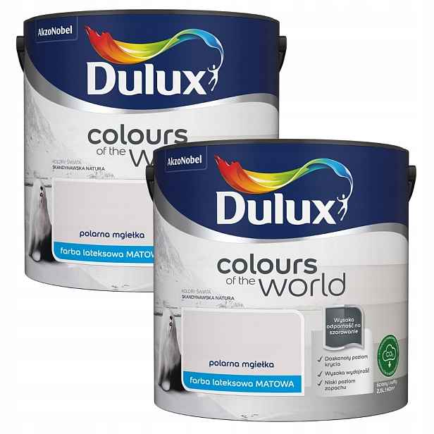 Set Dulux Barvy Světa 2x2,5 Barva Latexová Polární Emulze Mlha 5L