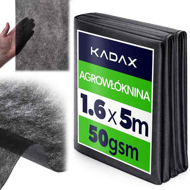 TEMU KADAX Agrotextilie 1.6 X 5 M 50G, silné agrovlákno, protibuňková rohož, polypropylen, 1 ks.