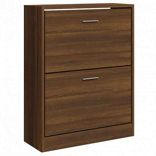 vidaXL Botník hnědý dub 63x24x81 cm kompozitní dřevo