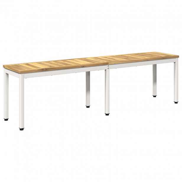 vidaXL Zahradní lavice 161 x 35 x 45 cm Masivní akátové dřevo Bílá