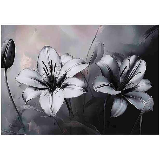 Vliesová fototapeta Lilie Monochromatický Kouzlo na zeď 150x105 lepidlo
