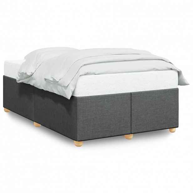 vidaXL Rám postele bez matrace tmavě šedá 120 x 200 cm textil