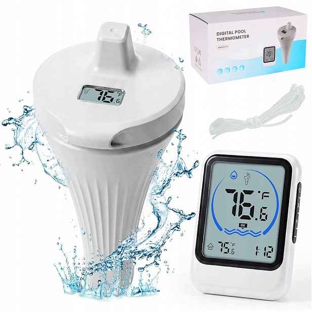 Bazénový Teploměr Do Bazénu Bezdrátový S LCD Monitorem A Meteostanicí