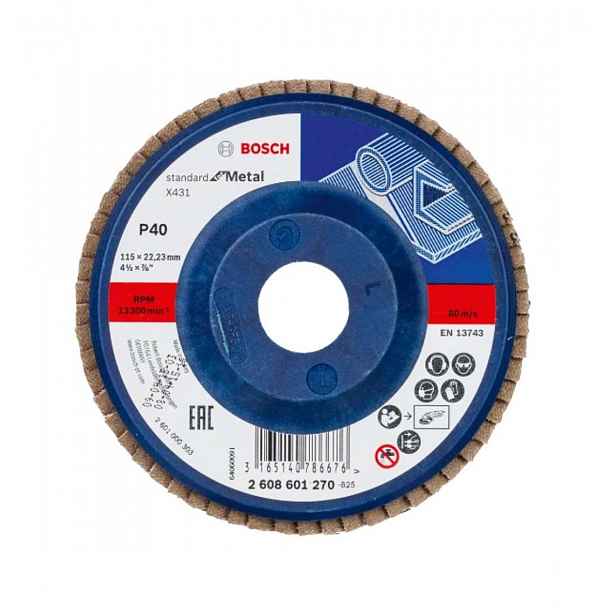 Bosch - Lamelový brusný kotouč, P40, průměr 115 mm 2608601270
