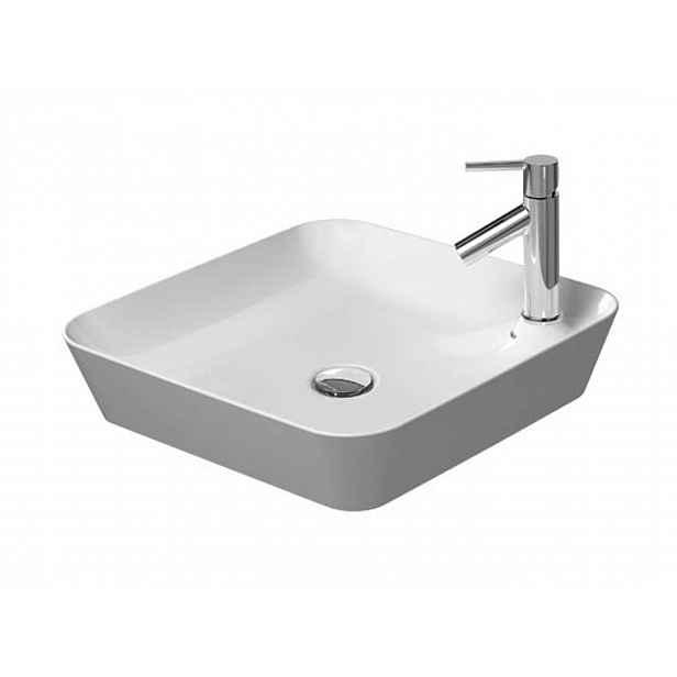 Duravit Cape Cod - Umyvadlo na desku 46x46 cm, bez přepadu, s otvorem pro baterii, DuraCeram, matná bílá 2340463200