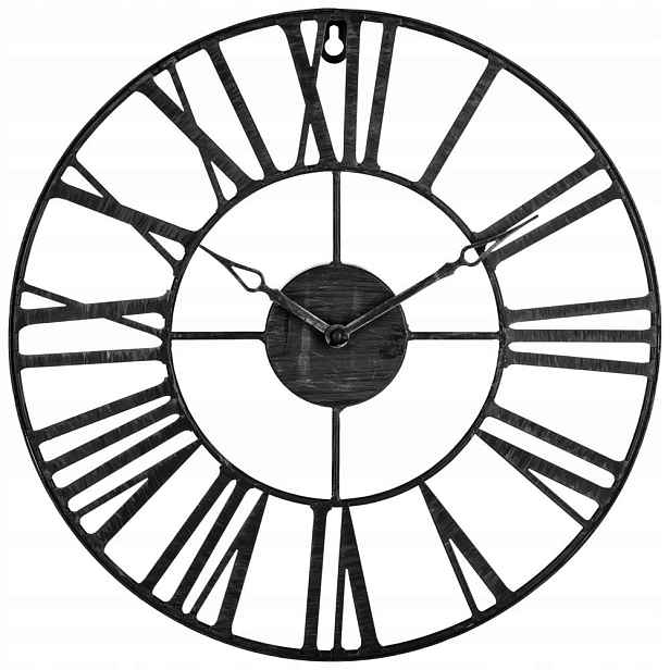 Kovové Nástěnné Hodiny Černé Retro dekorace 37 cm