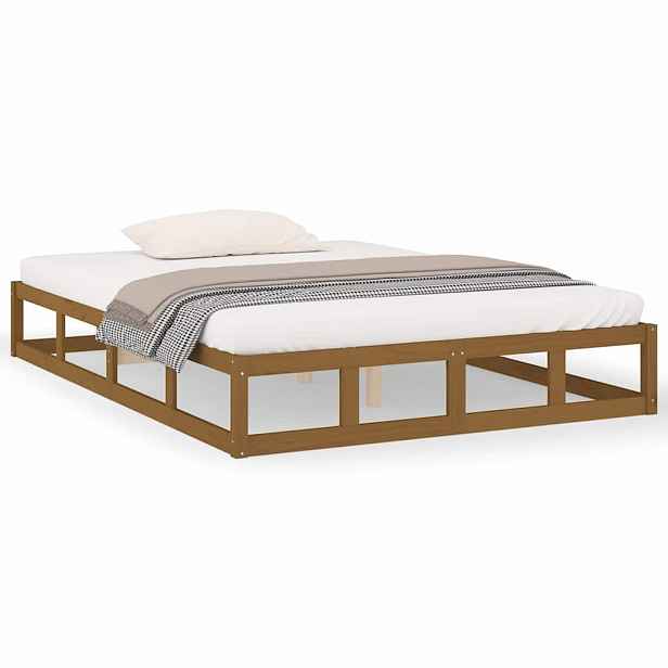 vidaXL Rám postele medově hnědý 150 x 200 cm King Size masivní dřevo
