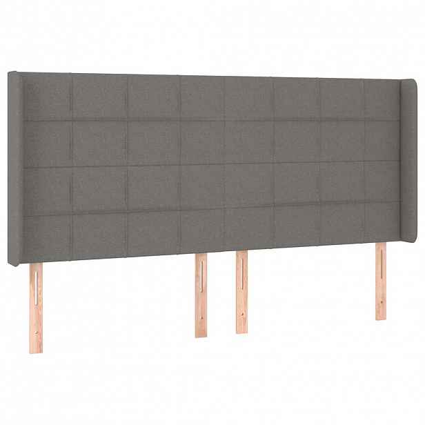 vidaXL Čelo postele typu ušák tmavě šedé 203x16x118/128 cm textil