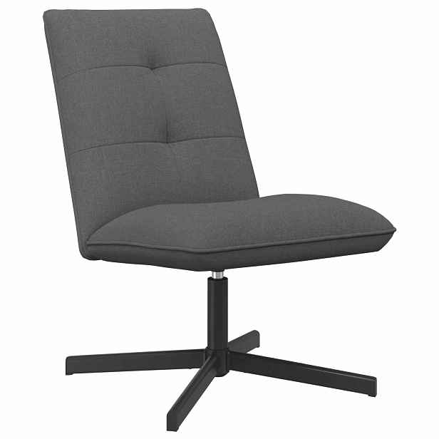 vidaXL Otočná židle Tmavě šedá Textil