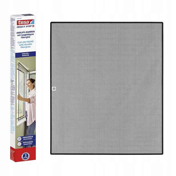Ochranná síť proti hmyzu Insect Stop, klipový rám, 1,2 x 1,4 m