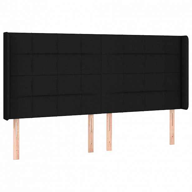 vidaXL Čelo postele typu ušák černé 203x16x118/128 cm textil