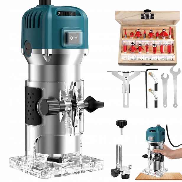 Horní Frézka Na Dřevo 30000R/MIN Řezačka 800W 15x Frézy