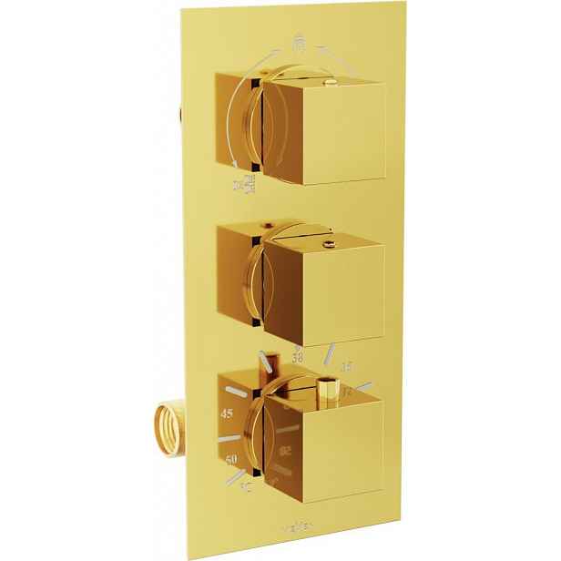 MEXEN - Cube termostatická baterie sprcha/vana 3-gold výstup 77503-50