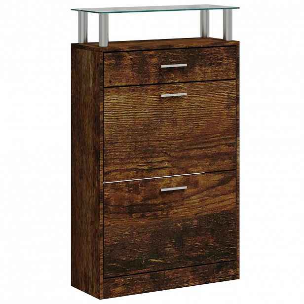 vidaXL Botník kouřový dub 63 x 24 x 104 cm kompozitní dřevo