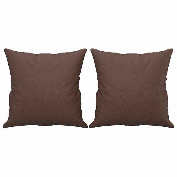 vidaXL Dekorační polštáře 2 ks hnědé 40 x 40 cm umělá kůže