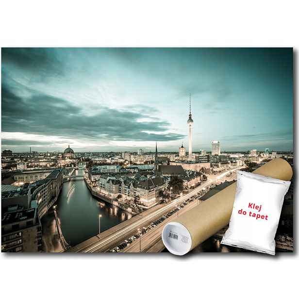 Vinylová Fototapeta Město Berlín Německo Panorama Pohlednice 152x104