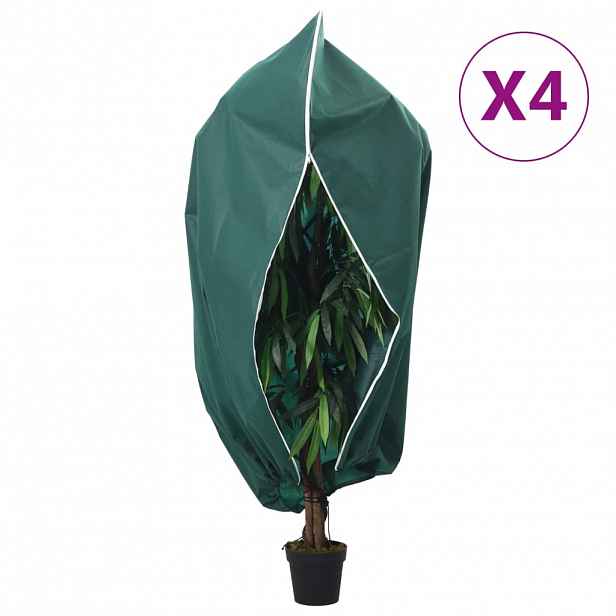 vidaXL Ochranné návleky na rostliny na zip 4 ks 70 g/m² 2,36 x 2 m
