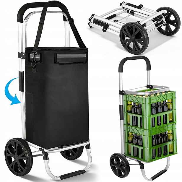 37L Skládací vozík s ergonomickou rukojetí a taškou z odolné tkaniny