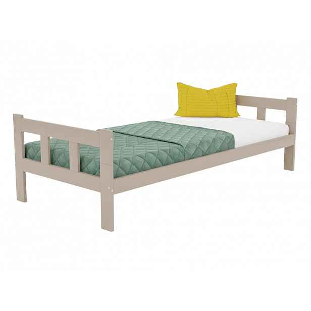Benlemi Jednolůžko s čely FENCE 2v1 ze dřeva Zvolte barvu: Béžová, Zvolte rozměr: 90x160 cm