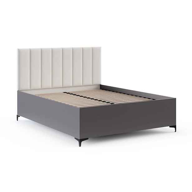FDM Postel Sierra se zvedacím roštem Paris bílá/šedá, velikost 140x200