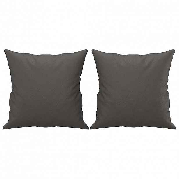 vidaXL Dekorační polštáře 2 ks šedé 40 x 40 cm umělá kůže
