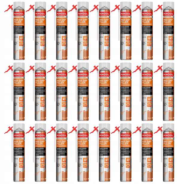 24 x Montážní pěna Max Gap 750 ml. Vysokotlaká Velké Díry -5'C Celoroční
