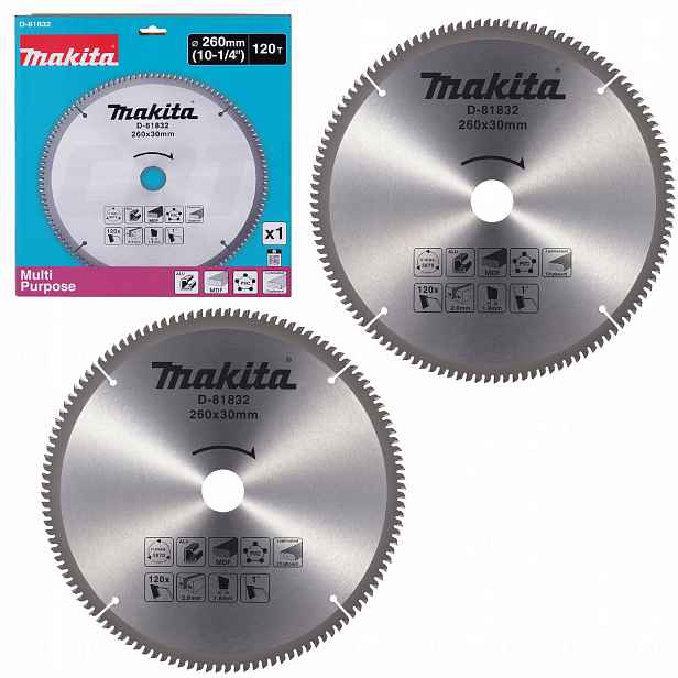 Řezací Kotouč Univerzální 260 X 30 MM Kotoučová Pila 120 Zubů Makita