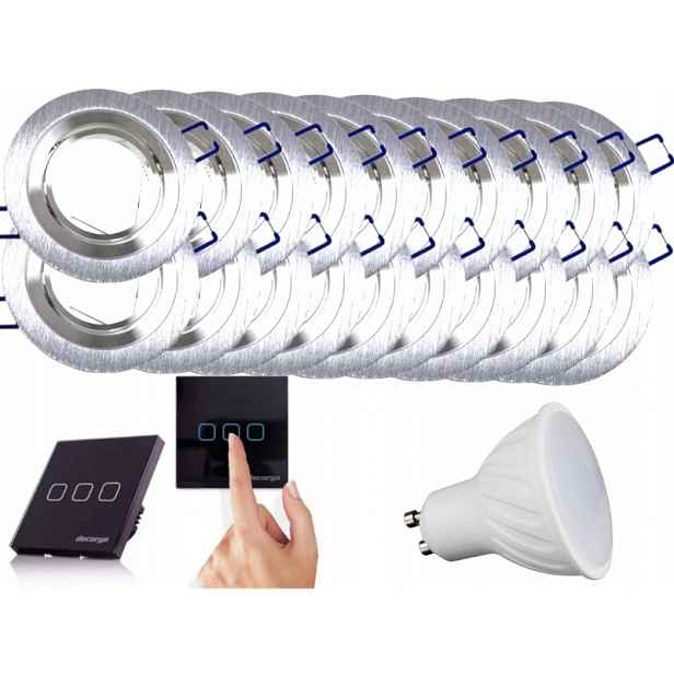 Sada Led stropních světel 20x Vypínač Žárovky