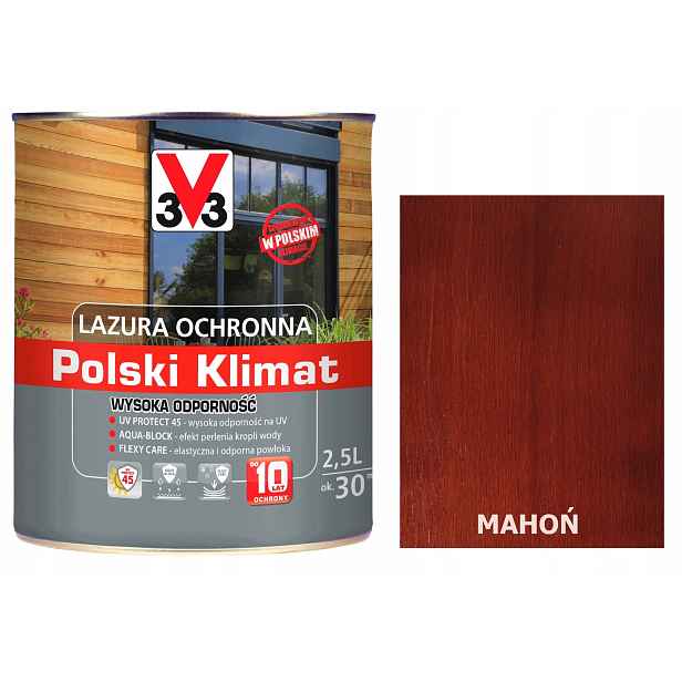 Lazura V33 Polský Klima 10 let Mahagon 2.5L