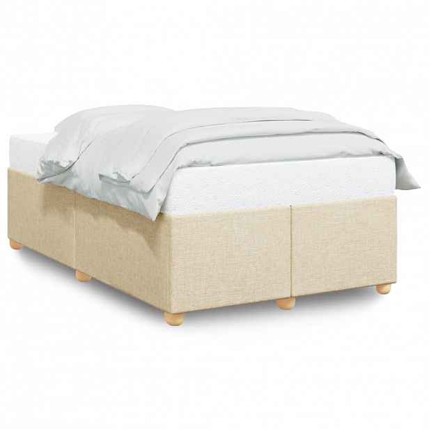 vidaXL Rám postele bez matrace krémový 120 x 200 cm textil