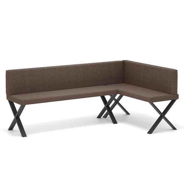 Idohome ROHOVÁ LAVICE VERO X pravá tkanina hladká, 142/196 cm, hnědá
