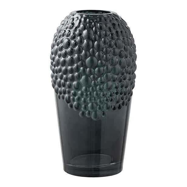 Tmavě šedá skleněná váza (výška 25 cm) – House Nordic