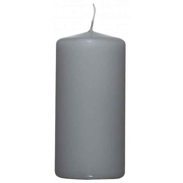 Válcová svíčka světle šedá, 12 cm