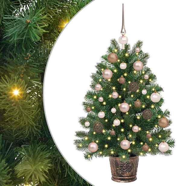 vidaXL Umělý vánoční stromeček s 150 LED diodami Zelená 95 cm PE a PVC