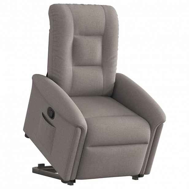 vidaXL Zvedací polohovací křeslo taupe textil